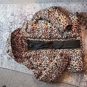 JCrew primaloft animal print parka, size xxs